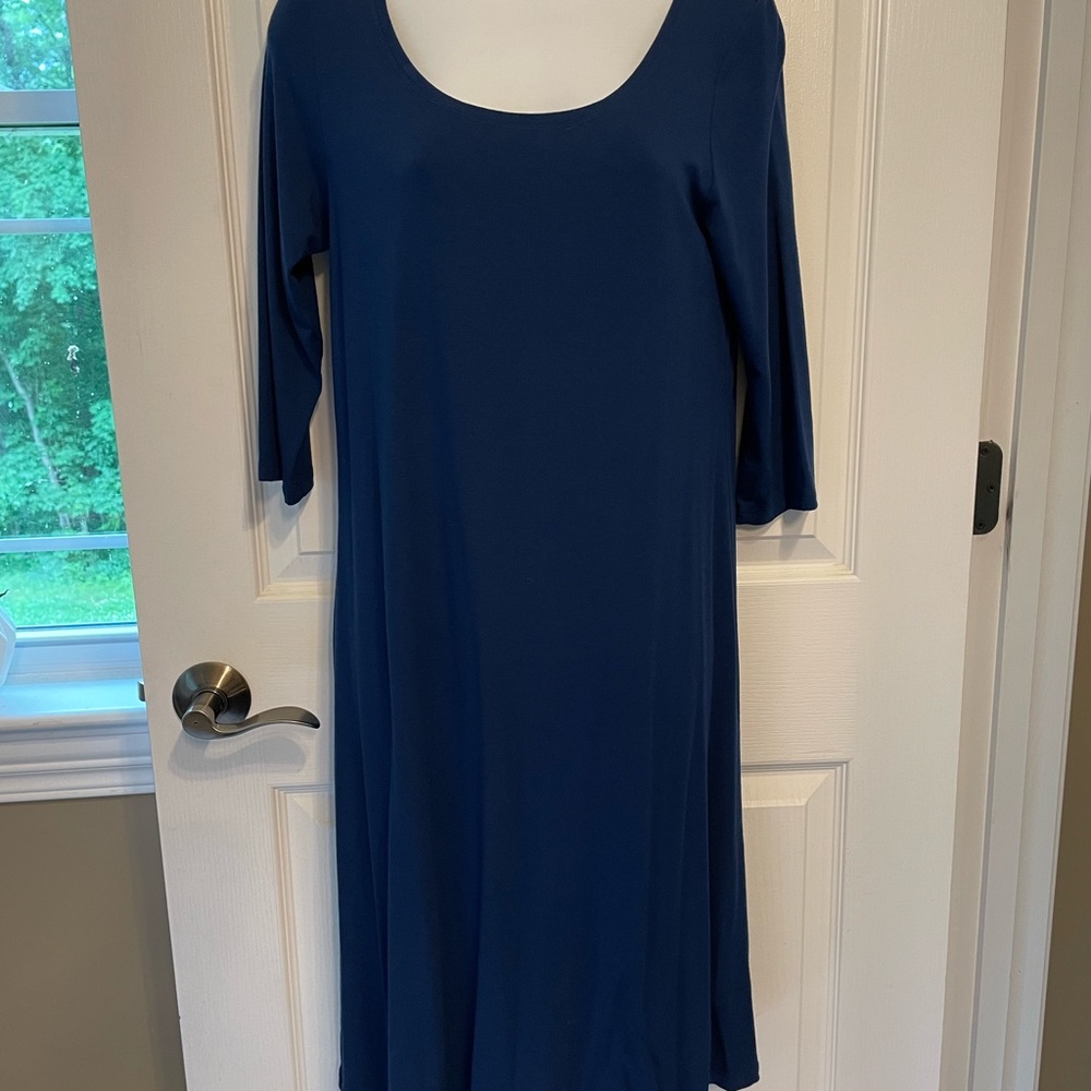 Eileen Fisher Blue Viscose Jersey dress.  Size Small